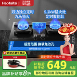 Haotaitai燃气灶双灶明星同款 5.2KW一级能效家用天然气液化气煤气灶台式嵌入式具定时灶方架铜盖鸳鸯猛火炉 定时灶【九头+璇火】LZ9D 天然气