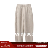 Basic House/百家好加厚加绒休闲裤女秋冬香蕉裤奶奶裤保暖百搭宽松显瘦新款 燕麦色 M 100-110斤