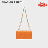 CHARLES&KEITH质感菱格链条小方钱包女包包女包生日礼物七夕礼物CK6-10680924 CK6-10680992-1Orange橙色 XS