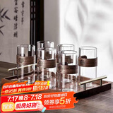 青苹果新中式防烫玻璃杯 家用耐高温水杯客厅待客茶杯喝水杯子6只