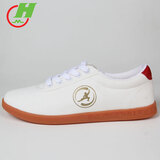 红棉 太极鞋帆布牛筋底春夏儿童男女武术鞋练功鞋太极拳运动晨练软底 B-3白色 38