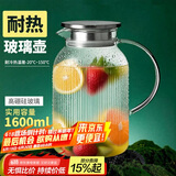 青苹果耐热玻璃凉水壶1.6L 可明火直烧冷水壶花茶壶泡茶围炉煮茶壶