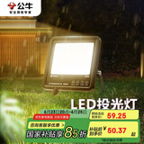 公牛（BULL）LED投光灯户外路灯庭院灯工地灯露营灯 IP65防水30W-3000K暖白光