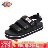 Dickies凉鞋男休闲情侣鞋软底魔术贴沙滩鞋凉拖鞋 黑色【男女款】 40