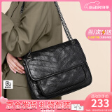 viney包包女包流浪包牛皮斜挎包轻奢链条包生日520送女朋友礼物老婆 【黑色】情人节实用高级感品牌手提单肩包
