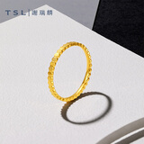 谢瑞麟（TSL）黄金戒指5G工艺蜂巢素圈戒指YS507  11圈号（约1.55g）