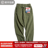 马登工装 美式复古垂坠感灯芯绒休闲长裤叠穿直筒显瘦工装裤子男 松绿色 2XL 170-190斤