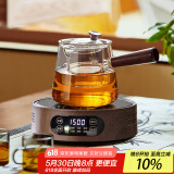 忆壶茶（YIHUTEA） 茶壶玻璃泡茶壶侧把过滤煮茶壶加厚耐热电陶炉烧水壶养生煮茶器 1500瓦+数字显示电陶炉煮茶套装