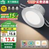 雷士（NVC） LED筒灯照明天花灯走廊过道灯家用服装店背景墙展厅嵌入式牛眼灯 6W砂银|三色光|开孔7.5-8.5CM