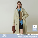 FANSILANEN范思蓝恩23FS11161 经典时尚中长款风衣外套女秋季新款英伦风 浅卡其 L