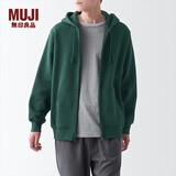 无印良品（MUJI）男式 毛圈棉 拉链连帽衫 男士男生宽松秋装卫衣 AB1LVA3A 绿色 M（170/92A）