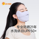 UV100台湾冰丝防晒口罩男女春夏季防紫外线透气护眼角面罩25537浅芋紫
