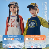 棉花堂2件装【100%棉】纯棉儿童T恤2件套宝宝上衣打底衫春秋男女童T恤he 组合二:藏青,米色 140 140/68