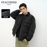 太平鸟男装羽绒服冬季宽松休闲质感百搭工装 黑色1（阔型) L 
