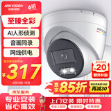 HIKVISION海康威视网络监控摄像头200万高清公司室内室外手机远程全彩夜视AI人形侦测3327WDV3-L 2.8MM