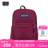 JANSPORT杰斯伯双肩包男旅行背书包电脑包女休闲学生校园情侣520 4QUT04S深紫酒红-带侧边袋