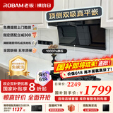 老板（Robam）小黑翼D1P顶侧双吸超薄油烟机 26风量大吸力家用7字型大吸力免拆洗吸油烟机 以旧换新家电一级能效 【国补立减20%】D1P单烟机火山岩黑 变频联动AI智控
