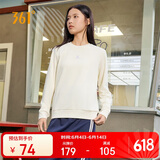 361°卫衣女士秋冬季运动休闲舒适宽松圆领长袖套头上衣 662334801D-1