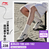 李宁载物丨休闲鞋男鞋夏季透气网面减震回弹轻便撞色经典运动鞋 珍珠白/石涅灰/水灰绿-2 42