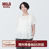 无印良品（MUJI） 女式 强捻短袖罩衫女装衬衫衬衣内搭夏季款纯棉全棉上衣BC2J8C4S 白色 S 155/80A
