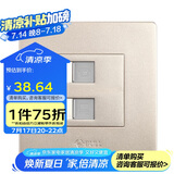 公牛墙壁插座G07系列二位电脑带电话插座 86型面板G07T212(U6)香槟金