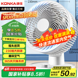康佳（KONKA）空气循环扇家用风扇台式电风扇轻音节能涡轮对流换气扇摇头电扇交流定频小风扇空调伴侣KF-XH2012S