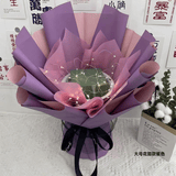 花束包装半成品免包手工创意高考花壳有钱花材料包鲜花零食满天星 大号花筒紫色 送30根竹签+彩灯+胶带+贺卡
