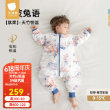 贝肽斯肽柔睡袋婴儿春夏季儿童分腿保暖防惊跳睡衣新生儿宝宝感温防踢被 冬季加厚-感温(0-15℃) 兔语 L码 90-105cm(建议2-4岁）