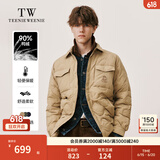 Teenie Weenie Men小熊男装羽绒服冬季衬衫式羽绒服保暖外套外套男 卡其色 L (175)
