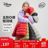 迪士尼（DISNEY）女童轻薄羽绒服耐脏油污90白鸭绒儿中大童衣服24冬DB431KE05紫130