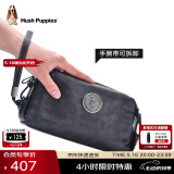 暇步士（Hush Puppies）男士手包轻奢高档品牌真皮商务手抓包2025新款头层牛皮双色手拿包 银灰色HA-1811711W-5813