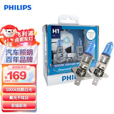 飞利浦（PHILIPS）蓝钻之光H1升级型汽车灯泡卤素灯2支装 色温5000K