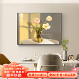 墨派餐厅装饰画现代简约饭厅横幅挂画轻奢饭厅背景墙厨房壁画免打孔 春暖花开 60*40cm【晶瓷】