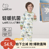 威尔贝鲁（WELLBER）睡袋婴儿保暖宝宝防踢被子春秋儿童连体睡衣 水塘熊猫110cm