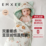 嫚熙（EMXEE）婴儿包被新生儿豆豆绒抱被宝宝秋冬季通用包单防惊跳 圣诞派对（内芯可拆 10-28℃） 90*90cm
