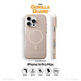 猩球卫士高级感防指纹适用Apple/苹果iPhone16ProMax磁吸瓦楞手机壳超薄行李箱条纹保护套磨砂外壳沙漠金