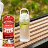 乐扣乐扣（LOCK&LOCK）人鱼线塑料运动水杯夏天便携水壶带刻度提手男女水杯子520ML绿色