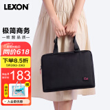 乐上（LEXON）单肩包女手提电脑包13.3英寸内胆包时尚斜挎包轻便商务公文包黑色
