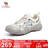骆驼（CAMEL）溯溪鞋男撞色拼接绑带户外鞋 L14S469663 米白/灰/深蓝(男款) 42