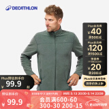 迪卡侬（DECATHLON）保暖户外抓绒衣外套男女运动宽松秋摇粒绒外套冲锋衣内胆 男款-全拉链-墨绿色 M
