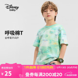 迪士尼（DISNEY）童装儿童男童短袖T恤棉质透气透湿耐磨上衣24夏DB421BE11绿120