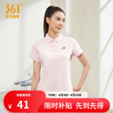 361度运动翻领t恤2025年春夏季新款休闲透气短袖情侣POLO衫父亲节礼物 【女款】千禧粉 L