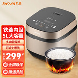 九阳（Joyoung）电饭煲低糖饭家用铁釜内胆IH加热电饭锅触摸式多功能面板电煮锅智能预约定时上盖可拆洗F-50T7 沉香金/ 5L