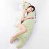 彼爱诗睡觉人形抱枕女生靠枕侧睡睡眠神器公仔可拆洗陪睡大成人长条夹腿 H-绿色独角兽 超大号150乘38CM-可拆洗