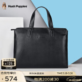 暇步士（Hush Puppies）男士公文包头层牛皮大容量办公商务休闲男士真皮出差手提包电脑包 手提包 HA-1811805W-571 可装下笔记本电脑13.6英寸