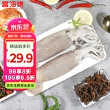 富海锦鲜冻整只鱿鱼1斤 2-4条 铁板鱿鱼 火锅烧烤食材 海鲜软足类水产