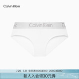Calvin Klein内衣女士ck提花腰边舒适棉质微弹半包臀防夹臀三角内裤女QP1280O 100-月光白 1条 S