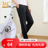 361度运动裤男2025年夏季新品冰感防晒弹力九分裤宽松直筒运动裤 【女】超级黑4714H L