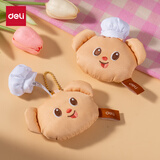 得力（deli）【黄油小熊】1.5m迷你布艺皮卷尺 可伸缩便携量衣皮卷尺 测量身高/三围/腰围  HY619