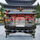 寺庙供佛铸铁香炉户外烧香插香炉特大号祠堂香炉定制 红金粉1米四龙柱 直肚定制定金图纸